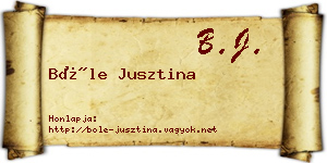 Bőle Jusztina névjegykártya